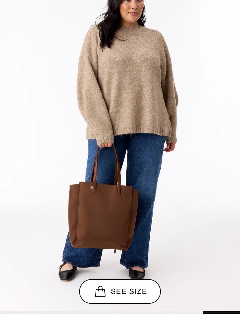 BEIS Commuter Tote in Maple Brown - Picture 3 of 10